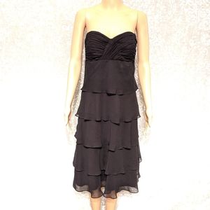Whimsygoth Prom Home Coming Cocktail Chiffon Ruffle Layered Strapless Dress